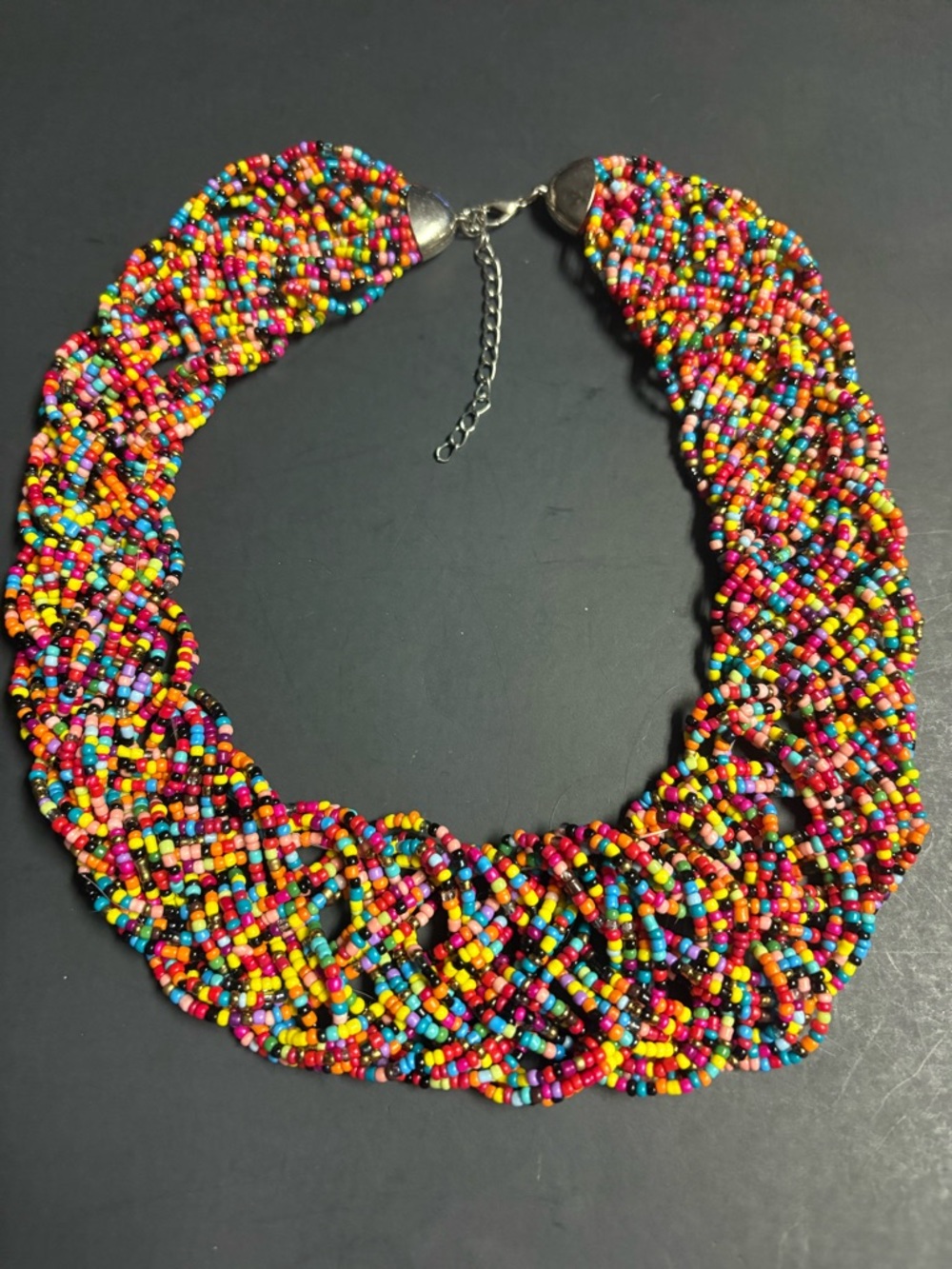 Multicolor Braided Seed Bead Necklace - Women Jewelry